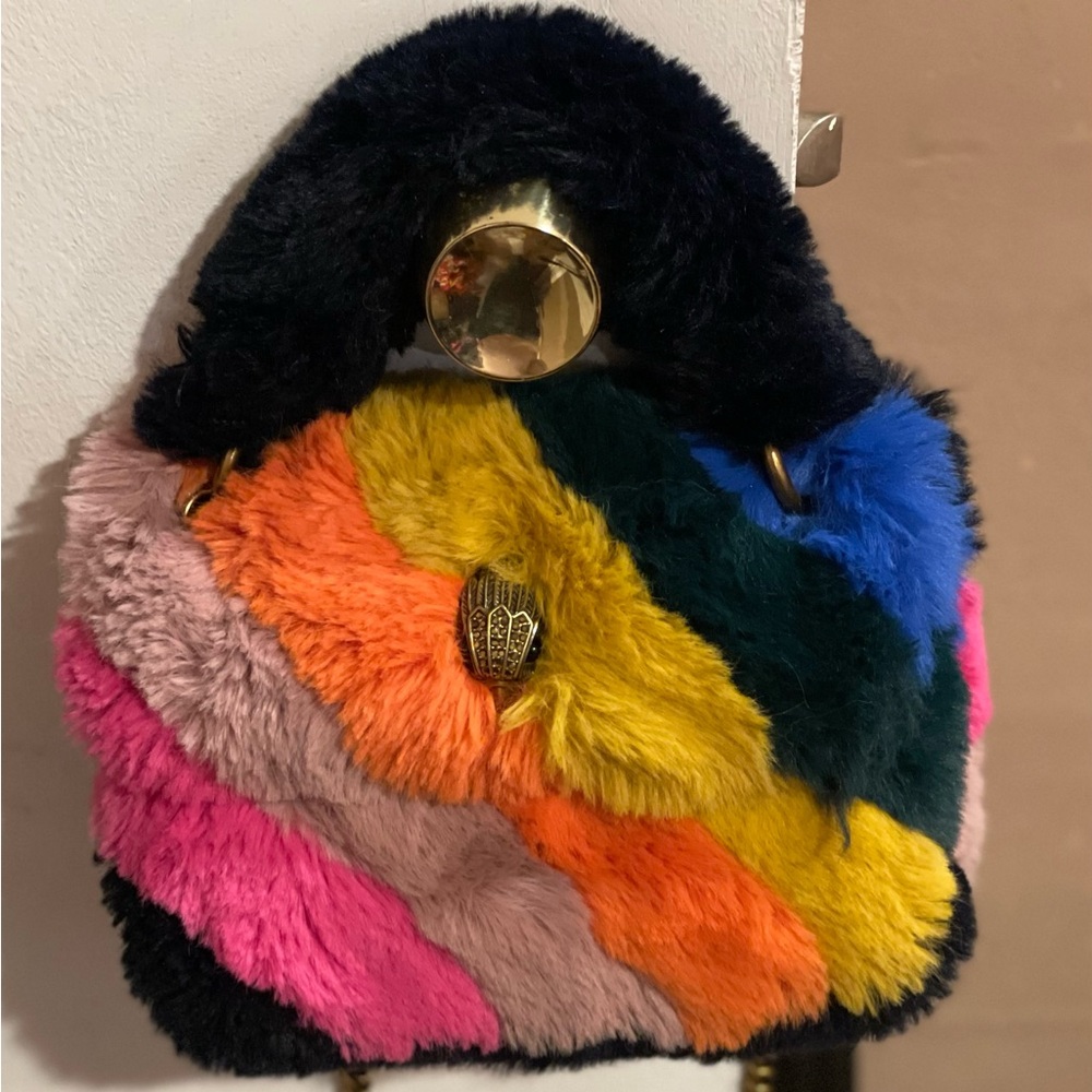 KURT GEIGER Kensington Rainbow Faux Fur Shoulder bag